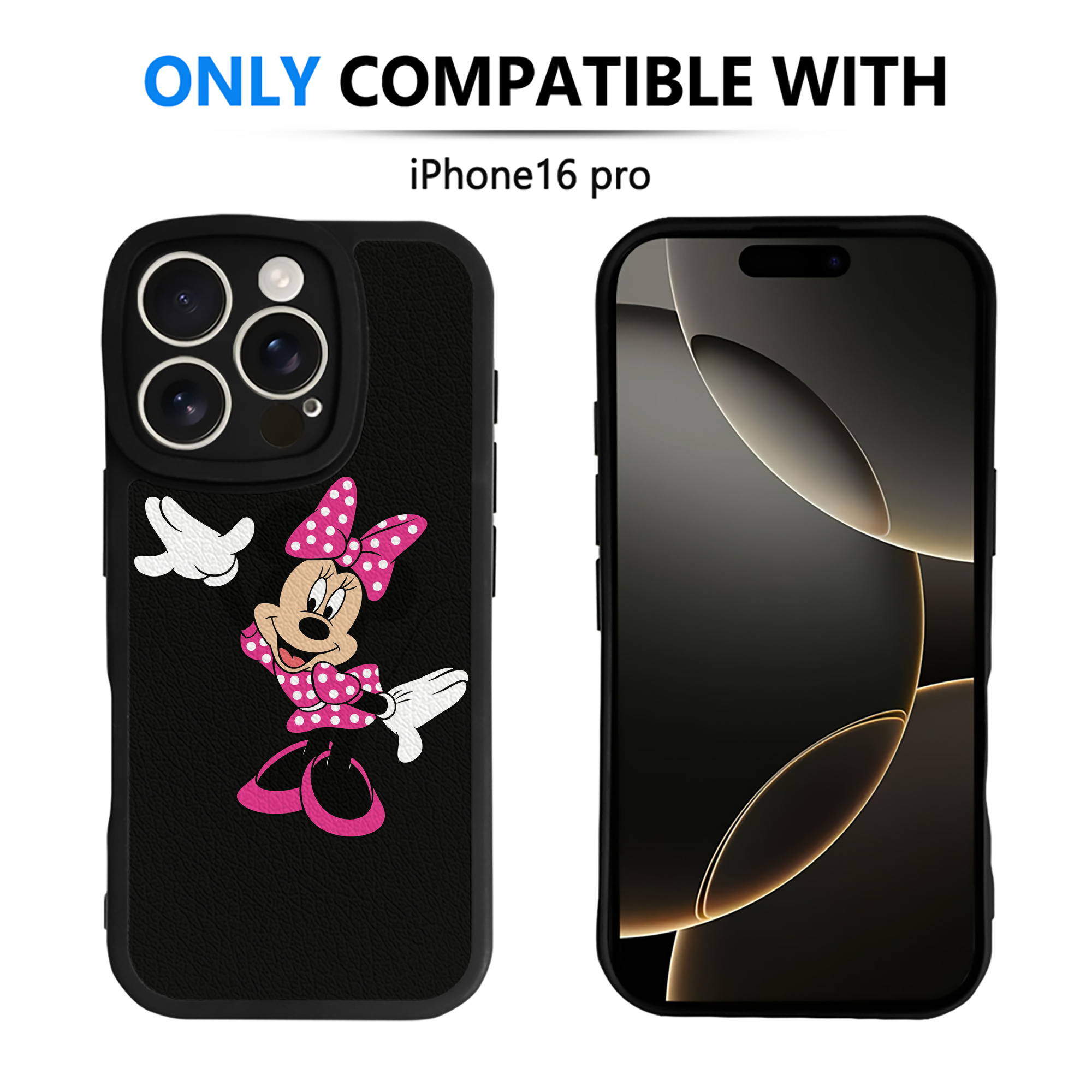 （画像用） ミッキーマウス Mickey Mouse 【iPhone 16シリーズ対応】シリコンスマホケース（レザー調） 材質：シリコン